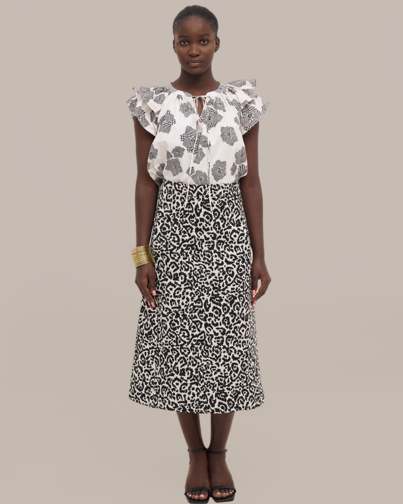 Namuli Black and White Jacquard Skirt