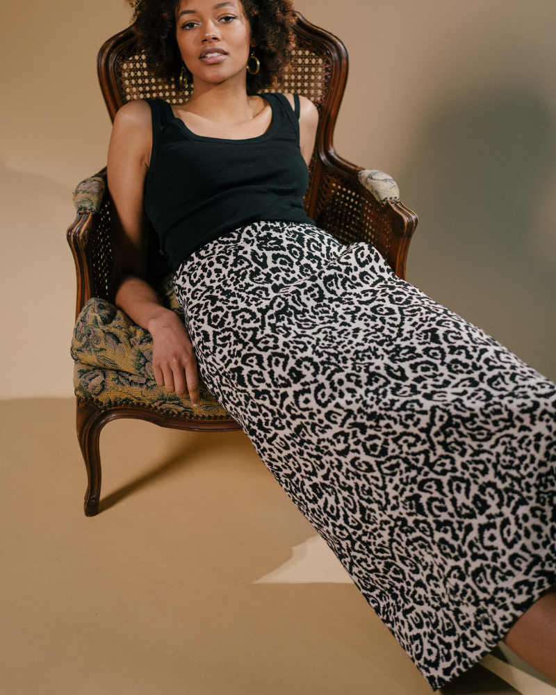 Namuli Black and White Jacquard Skirt