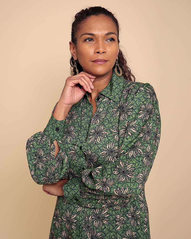 Welel Long Sleeve Printed Shirt Dress