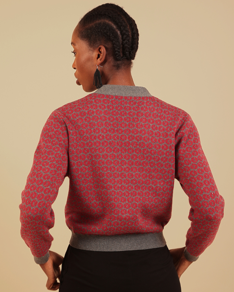 Homa Patterned Jacquard Cardigan