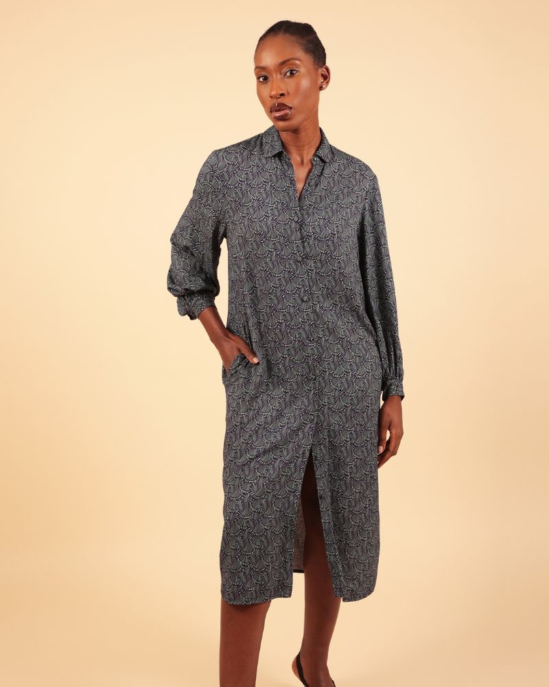 Tumbine Printed Shirt Dress With Belt