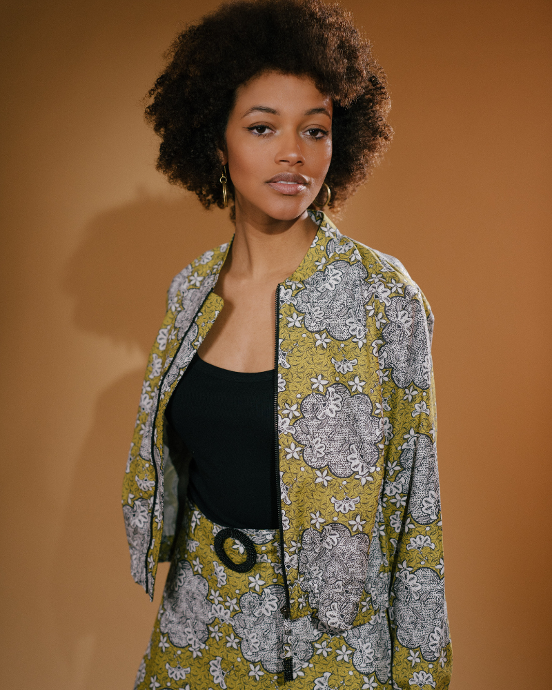 Lico Floral Printed Cotton Bomber