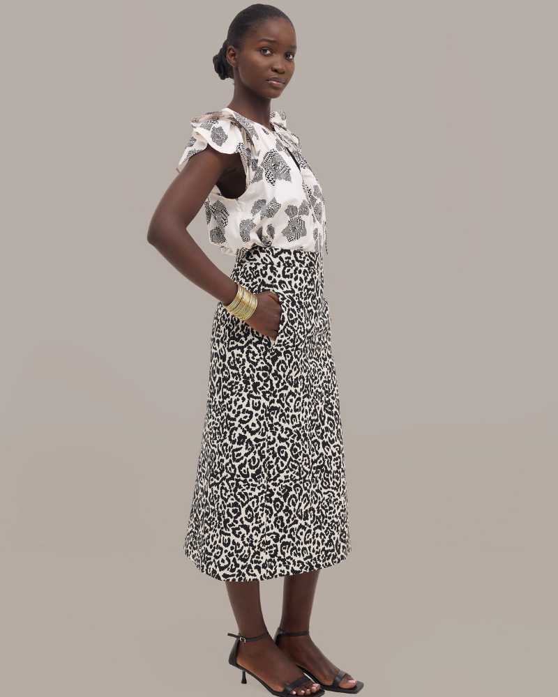 Namuli Black and White Jacquard Skirt