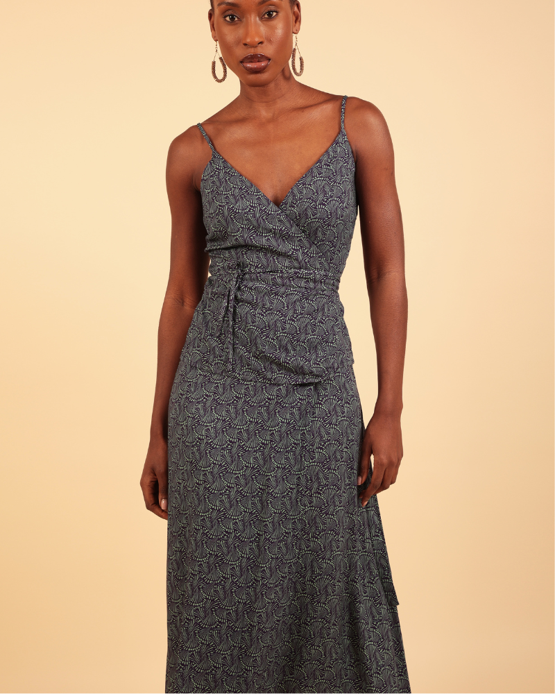 Bada Wrap Midi Printed Skirt