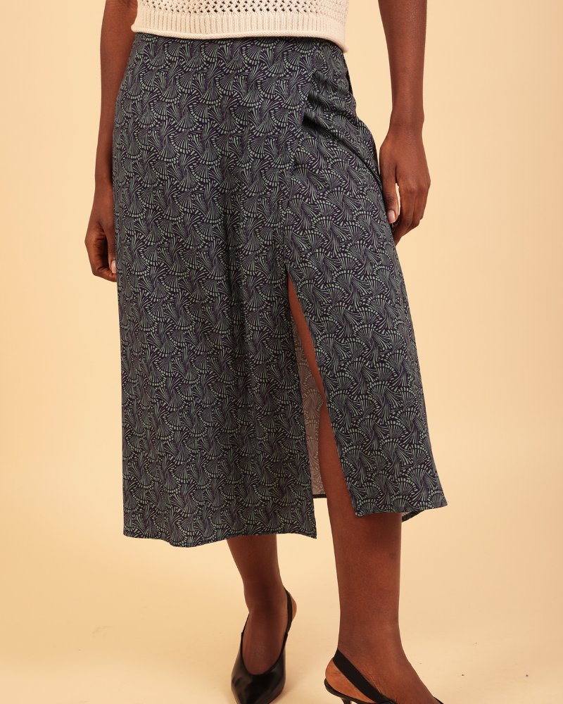Bada Wrap Midi Printed Skirt