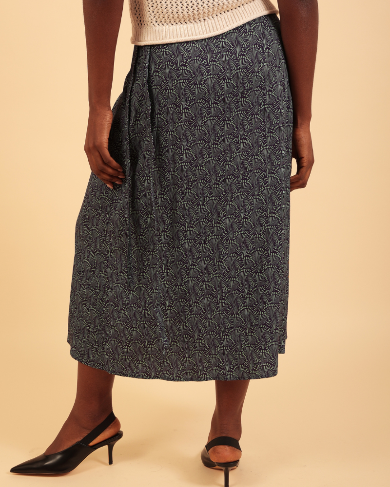 Bada Wrap Midi Printed Skirt