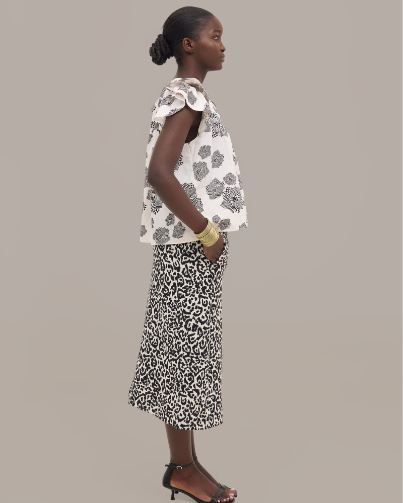 Namuli Black and White Jacquard Skirt