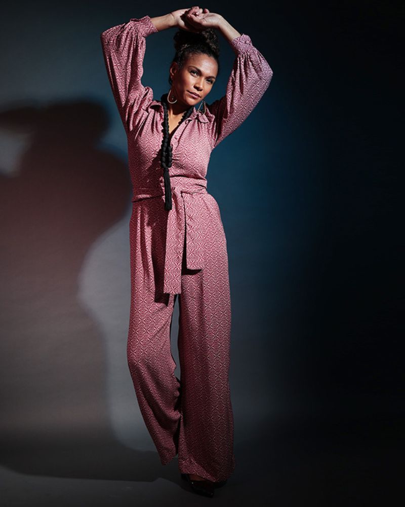 Olmoti Long Sleeve Printed Jumpsuit