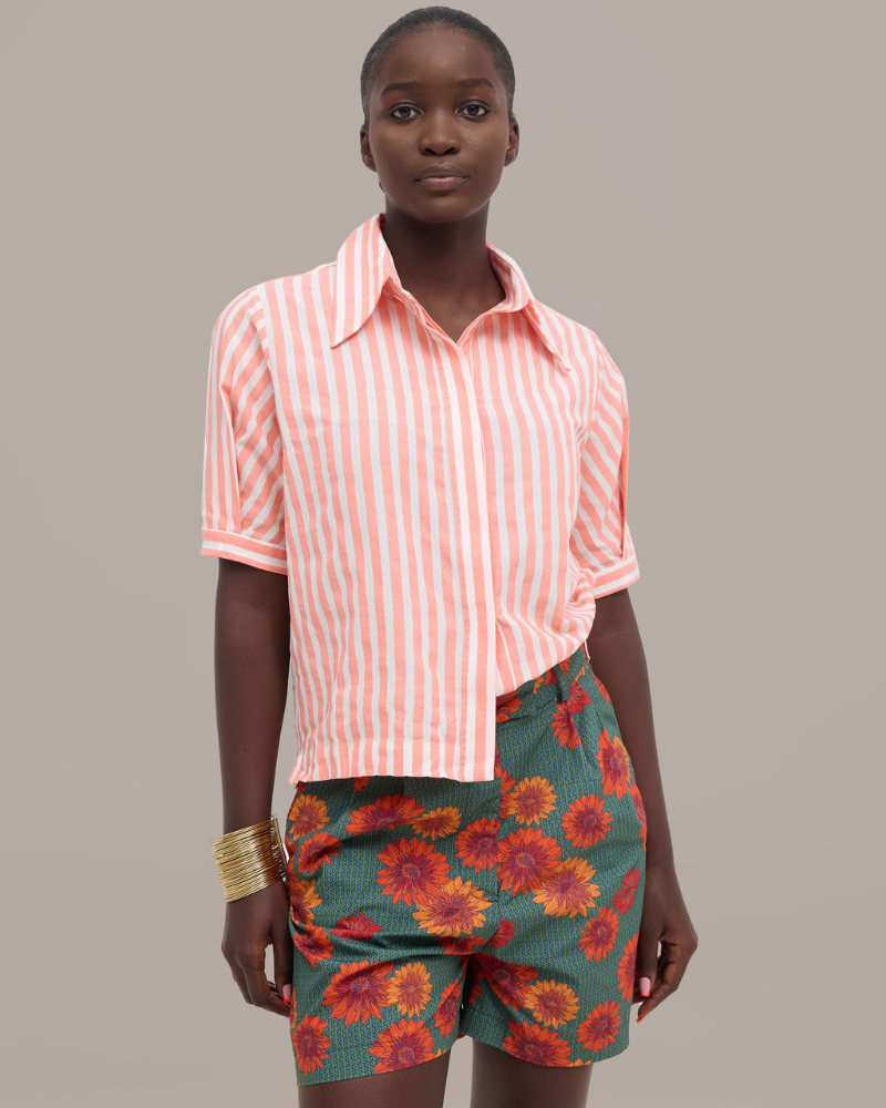 Oloroko Stripey Short Sleeve Shirt