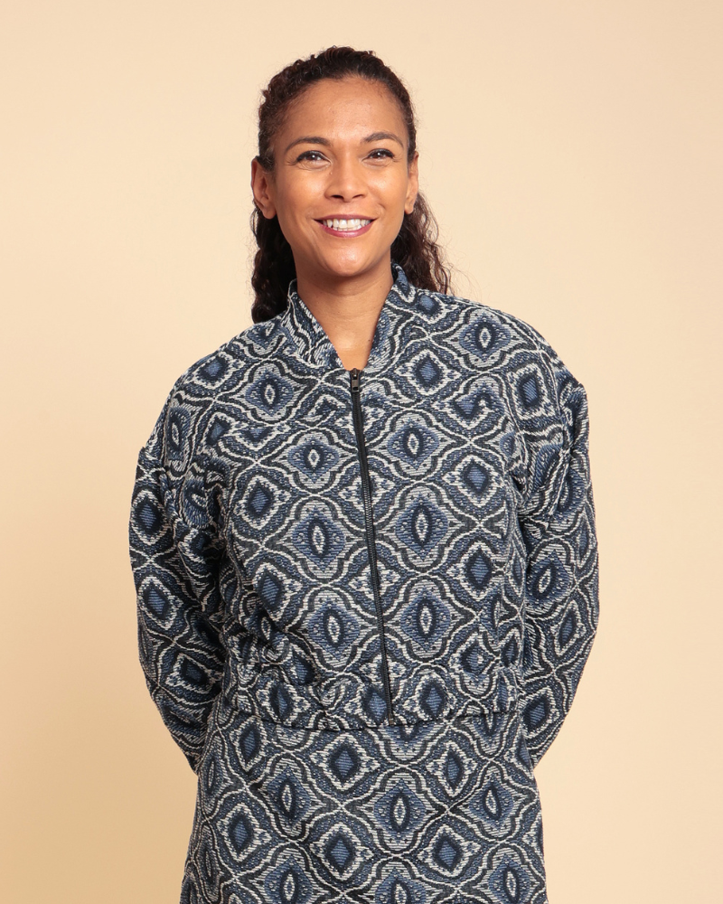 Moanda Cropped Jacquard Jacket