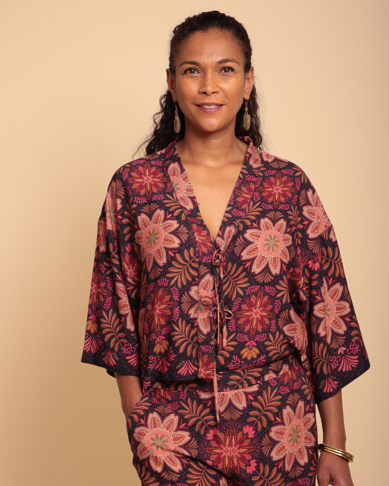 Chappal Short Printed Kimono
