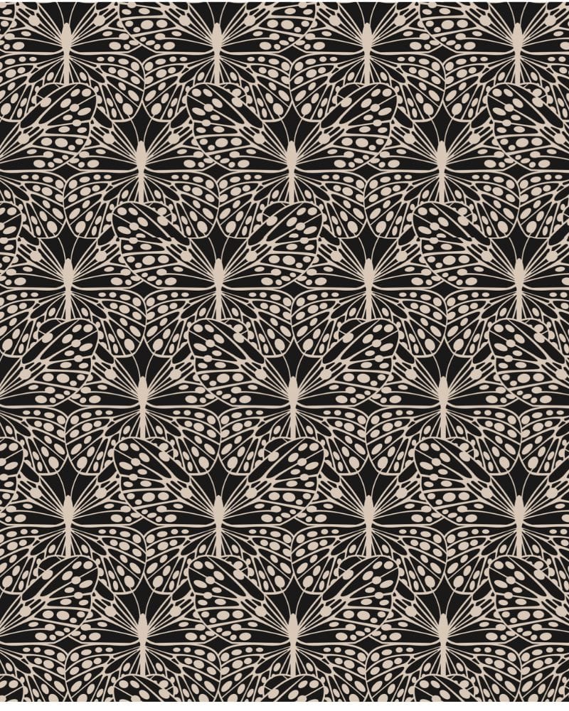 Bwahit Black Print Wide Leg Trouser