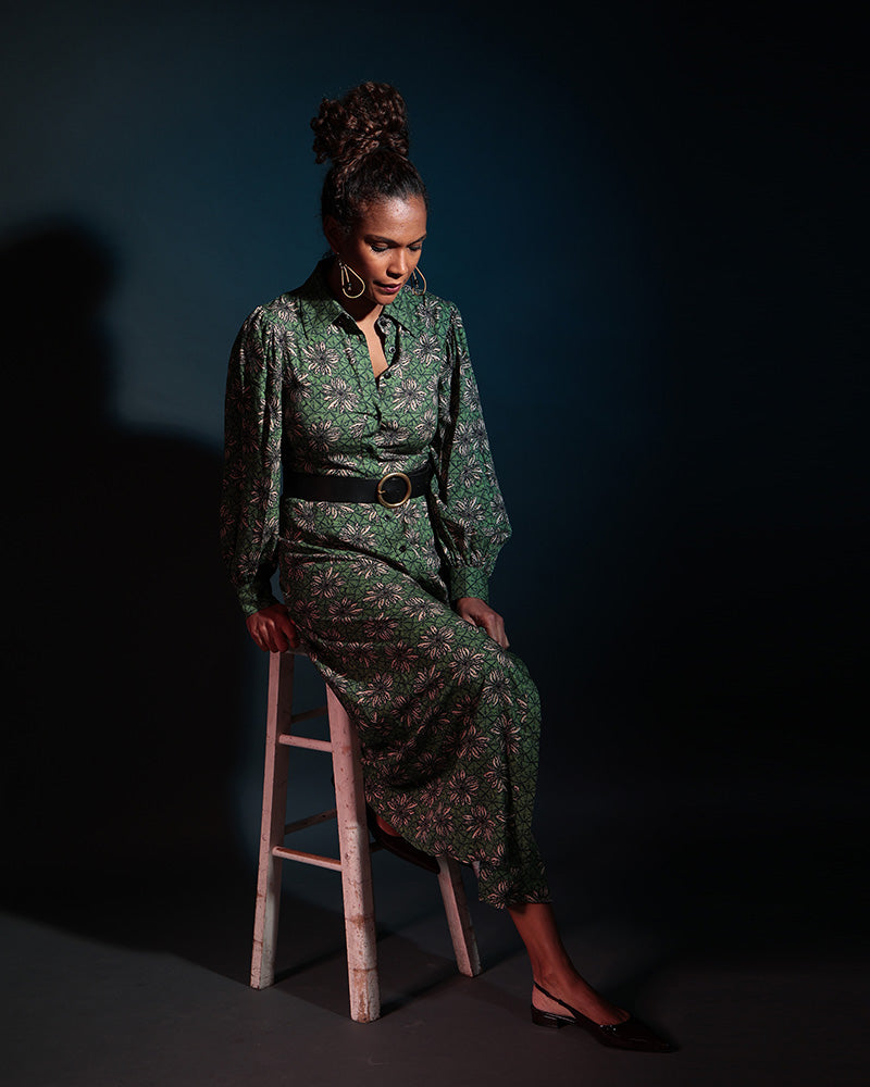 Welel Long Sleeve Printed Shirt Dress