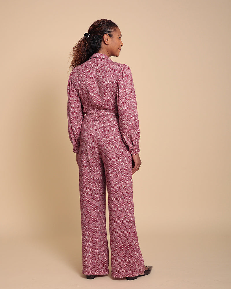 Olmoti Long Sleeve Printed Jumpsuit