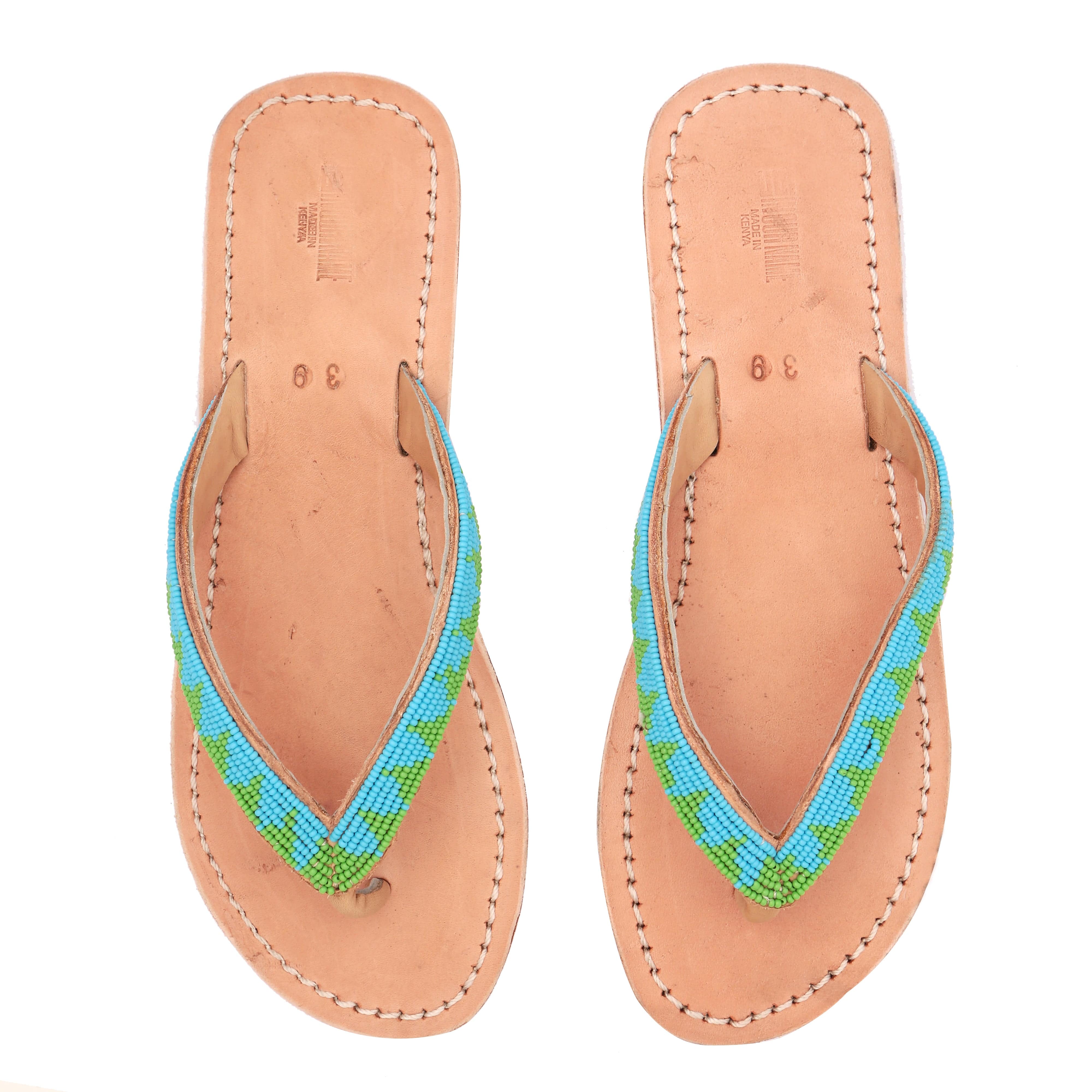 Kipini Hand Beaded Leather Sandals