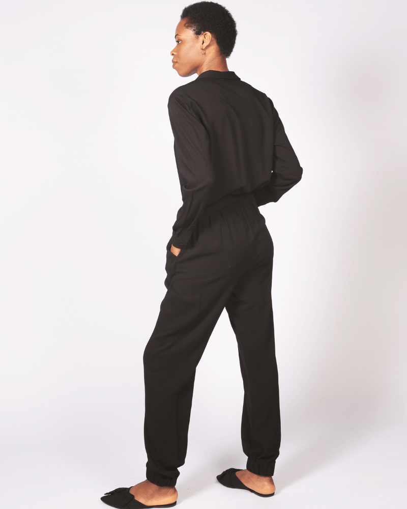 Mafadi Long Sleeve Black Printed Lenzing™ Ecovero™ Jumpsuit