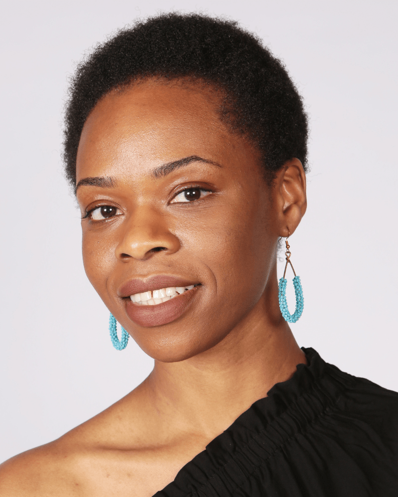 Wasini Sky Blue Beaded Large Tear Drop Brass Earrings