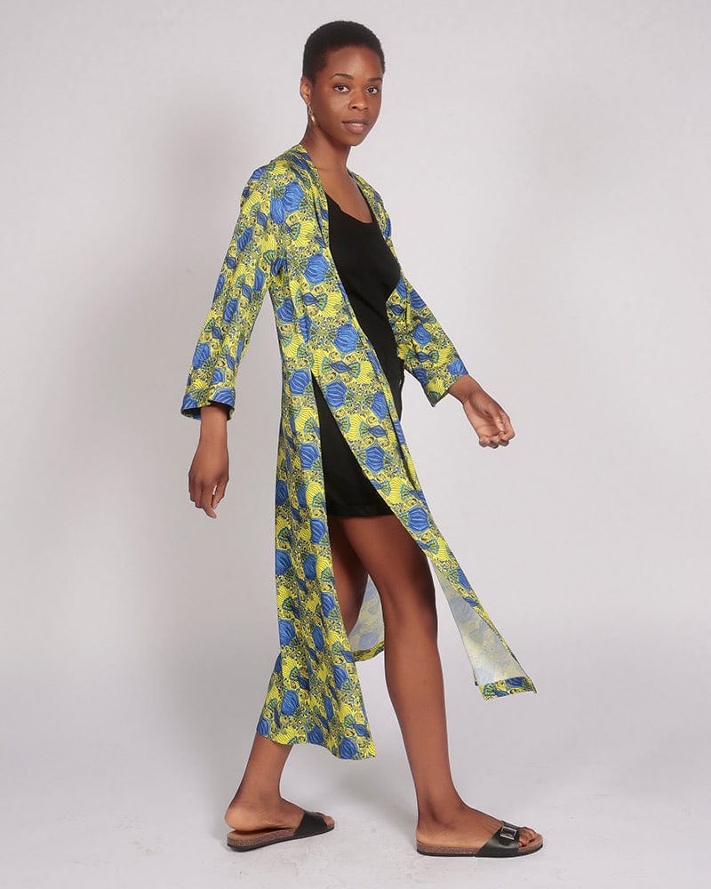 Batian Lenzing™ Ecovero™ Yellow Print Long Kimono
