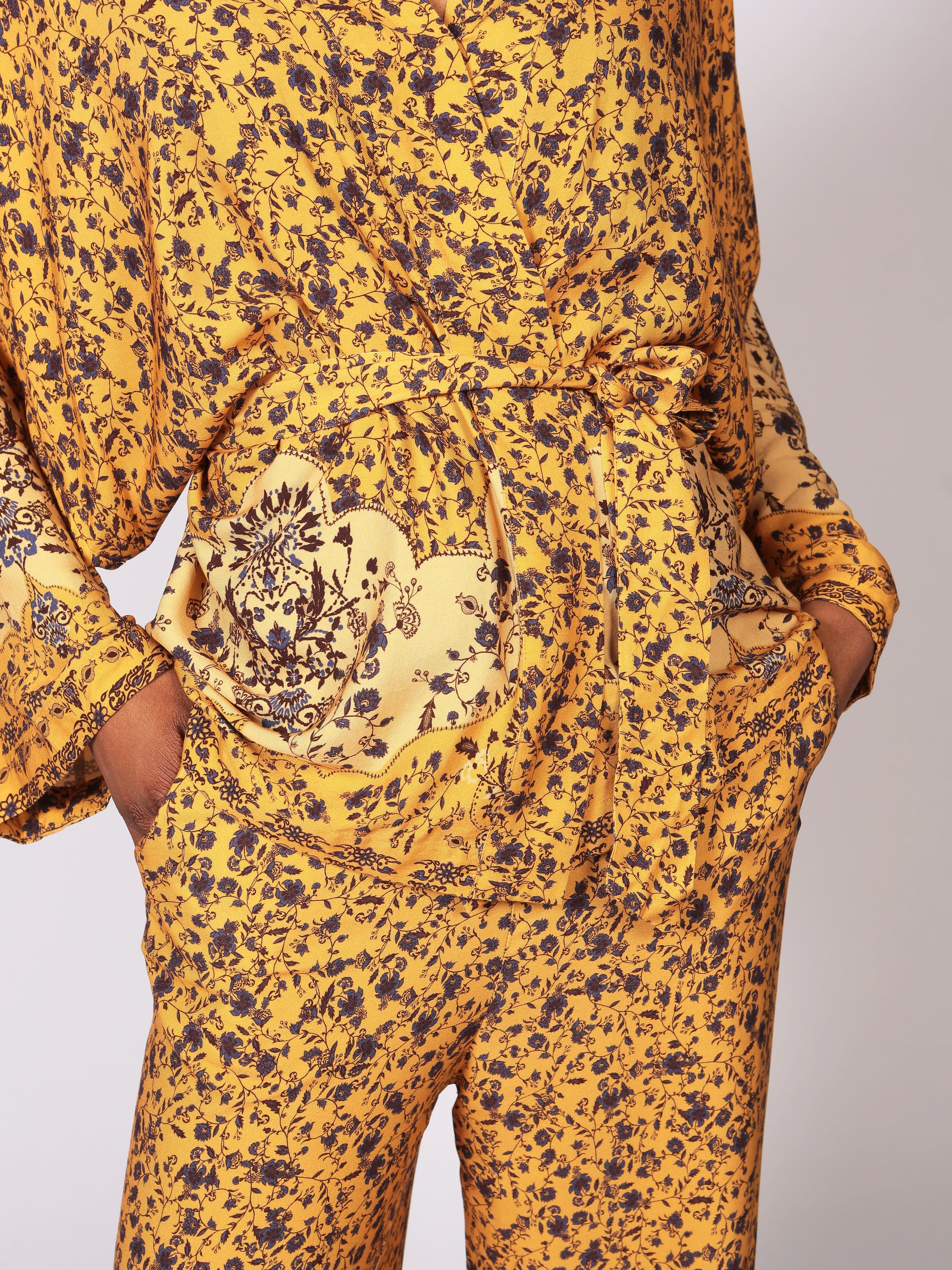 Kibo Lenzing™ Ecovero™ Belted Kimono In a Floral Print
