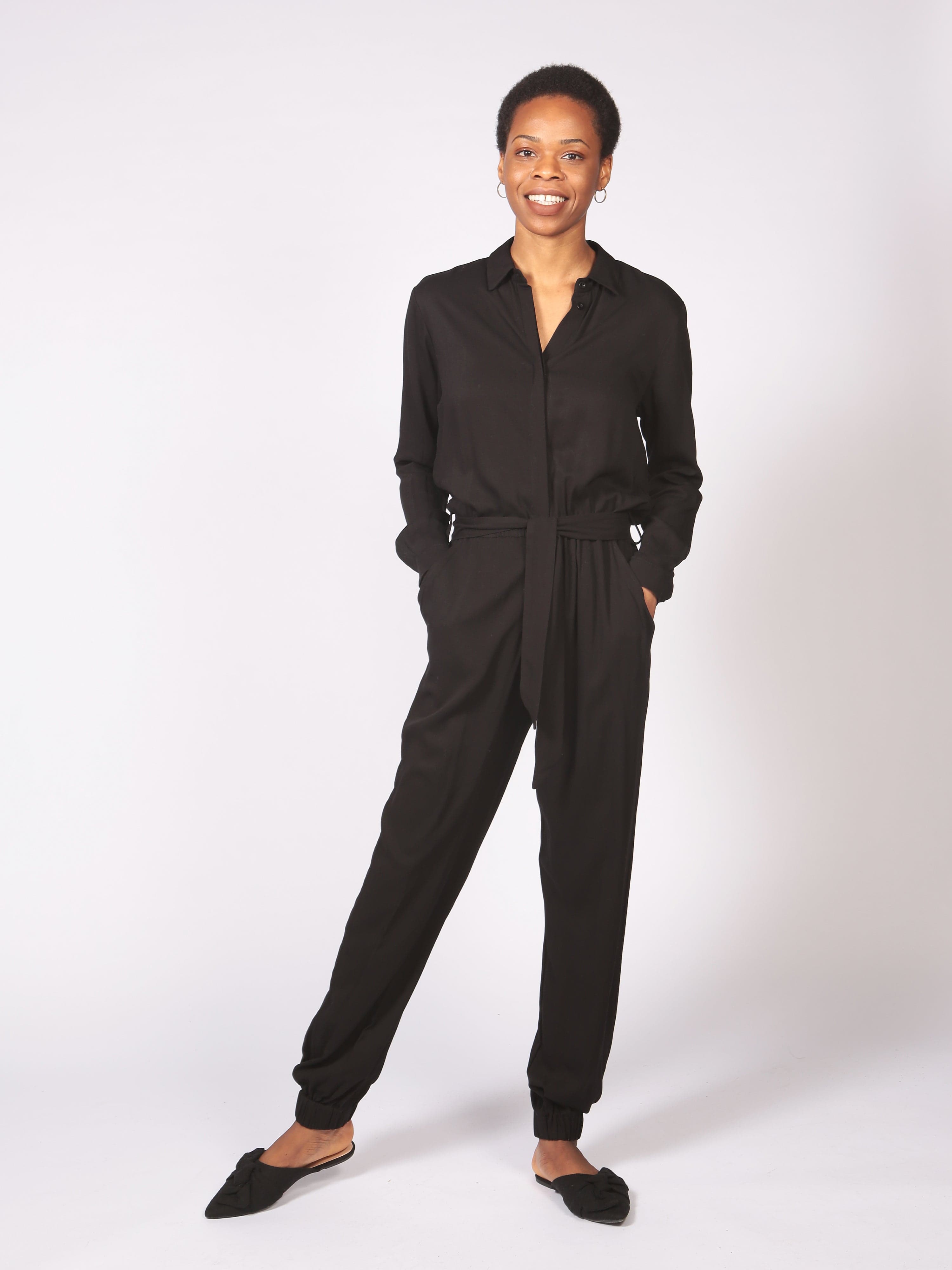 Mafadi Long Sleeve Black Printed Lenzing™ Ecovero™ Jumpsuit