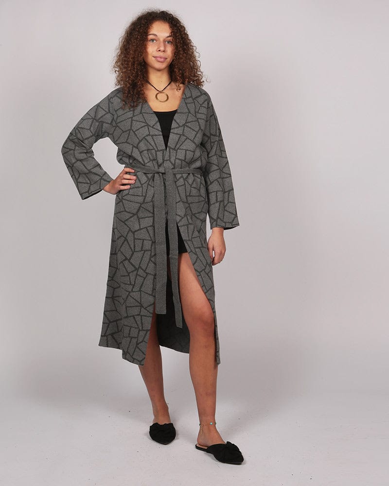 Belted long cheap cardigan