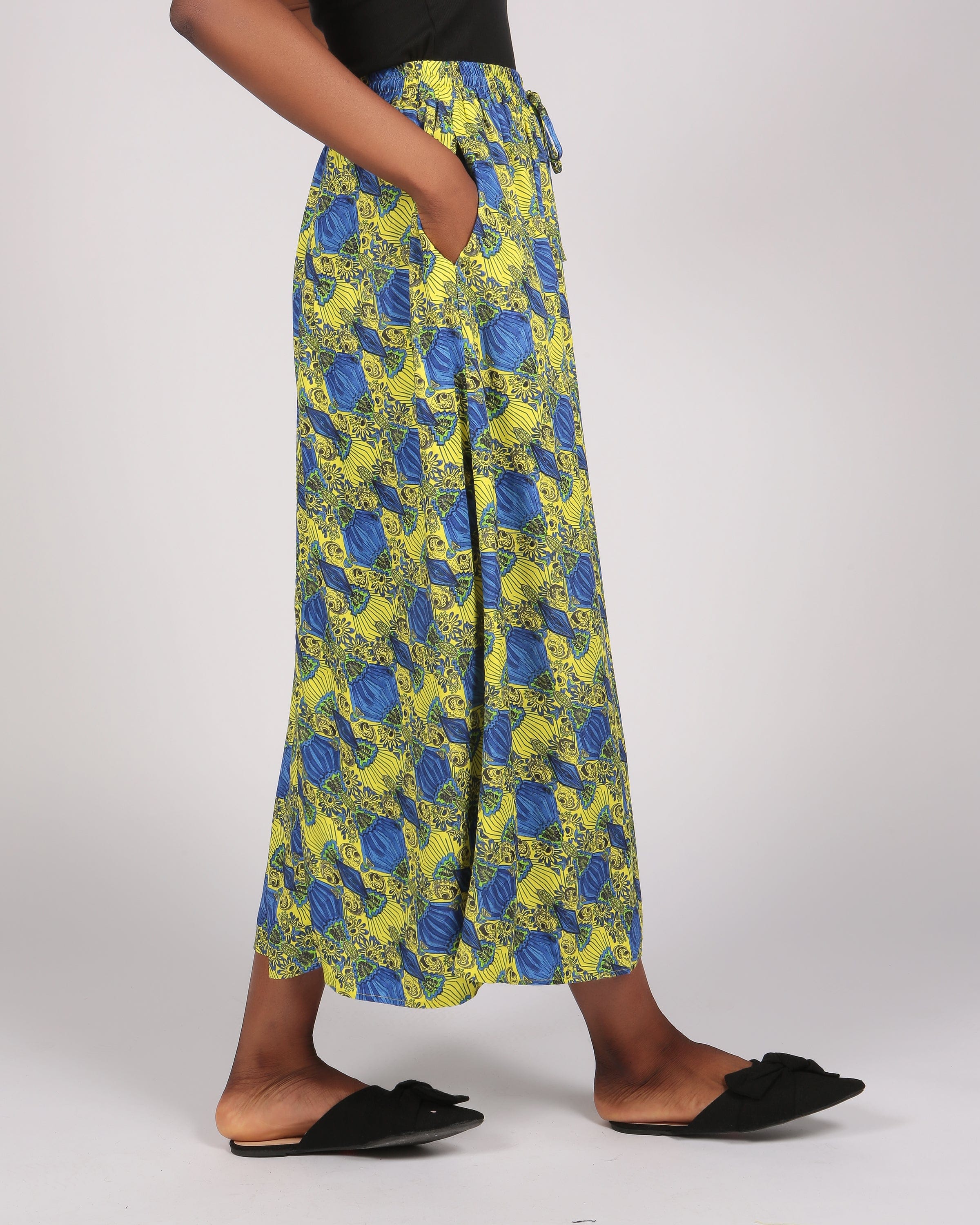 Choqa Lenzing™ Ecovero™ Yellow Printed Elasticated Skirt