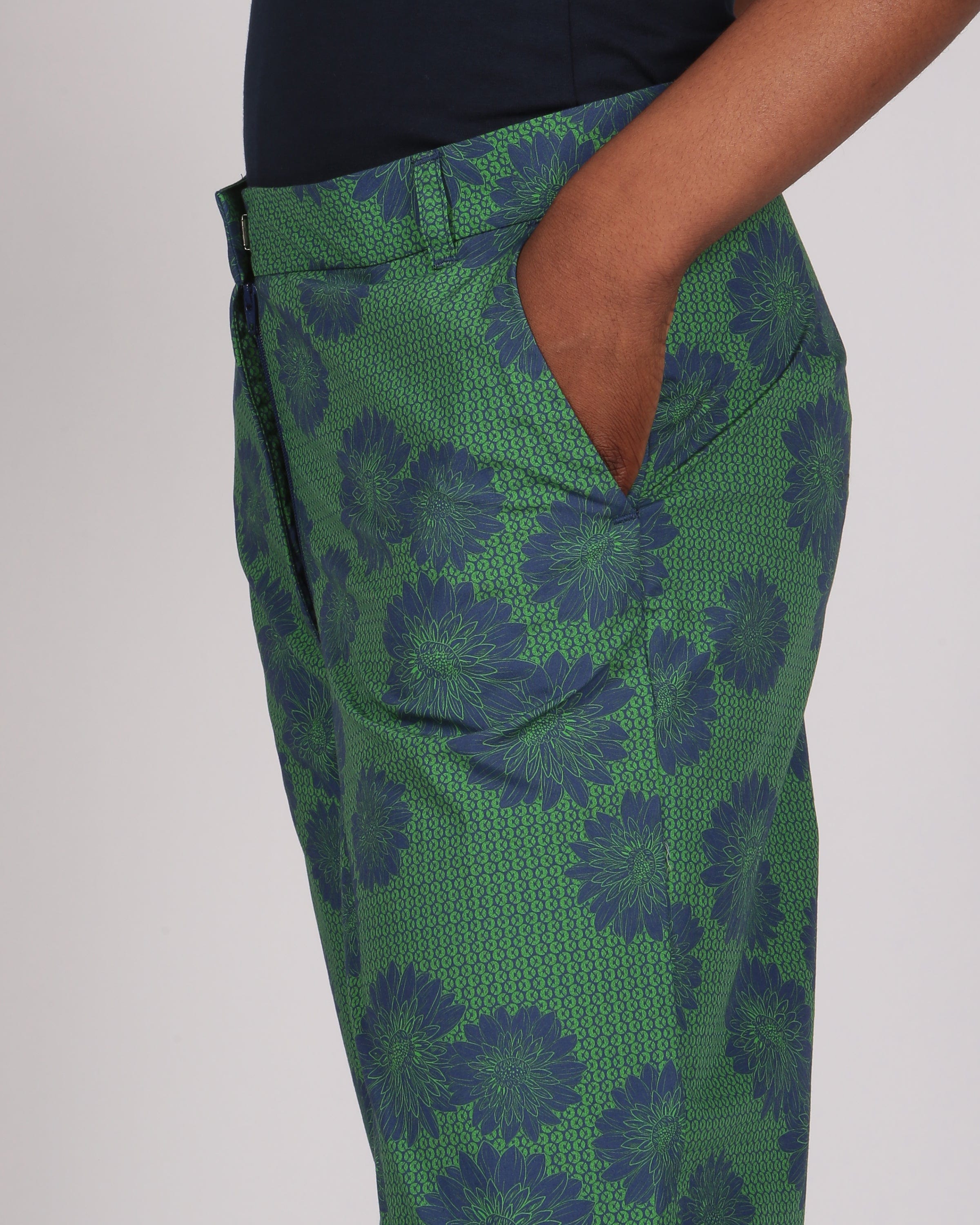 Ancua Daisy Blue Print Wide Leg Trouser