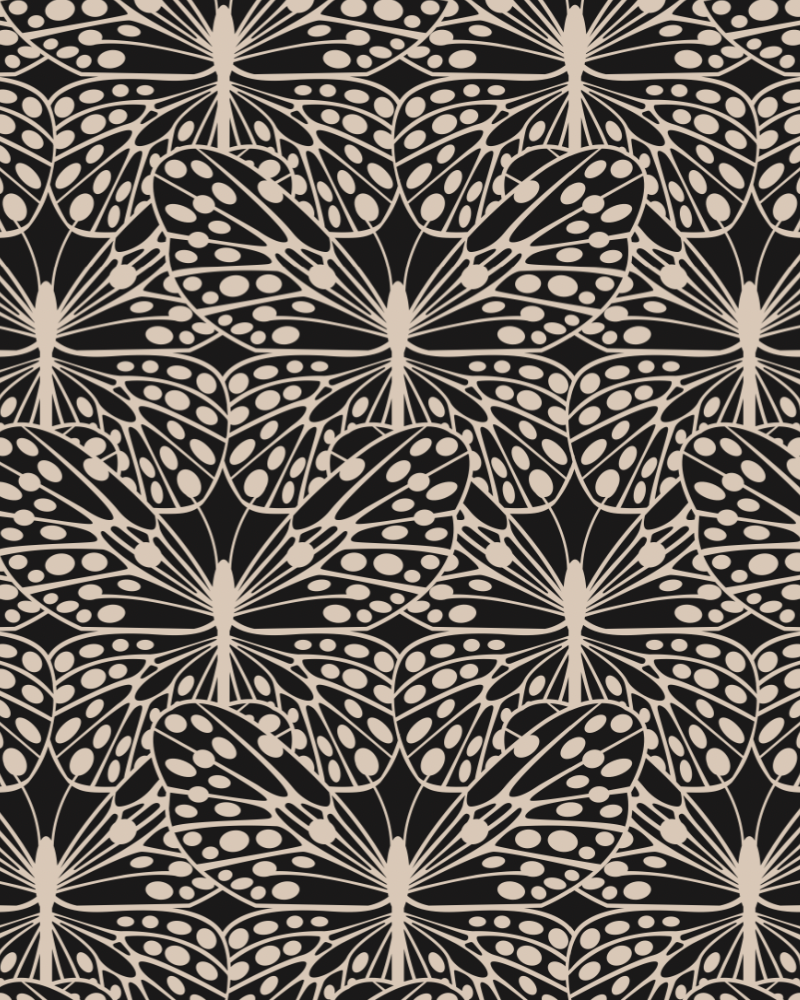 Sayeti Lenzing™ Ecovero™  Long Sleeve Black And Cream Butterfly Print Shirt