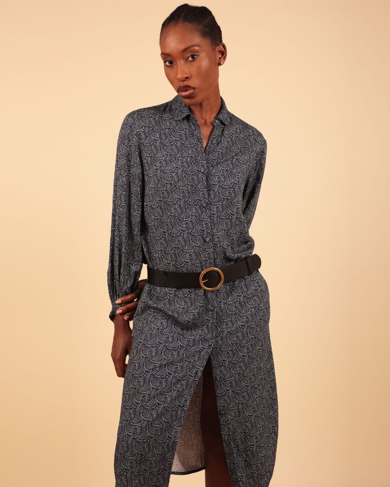 Tumbine Printed Shirt Dress With Belt