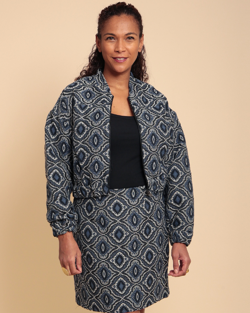 Moanda Cropped Jacquard Jacket