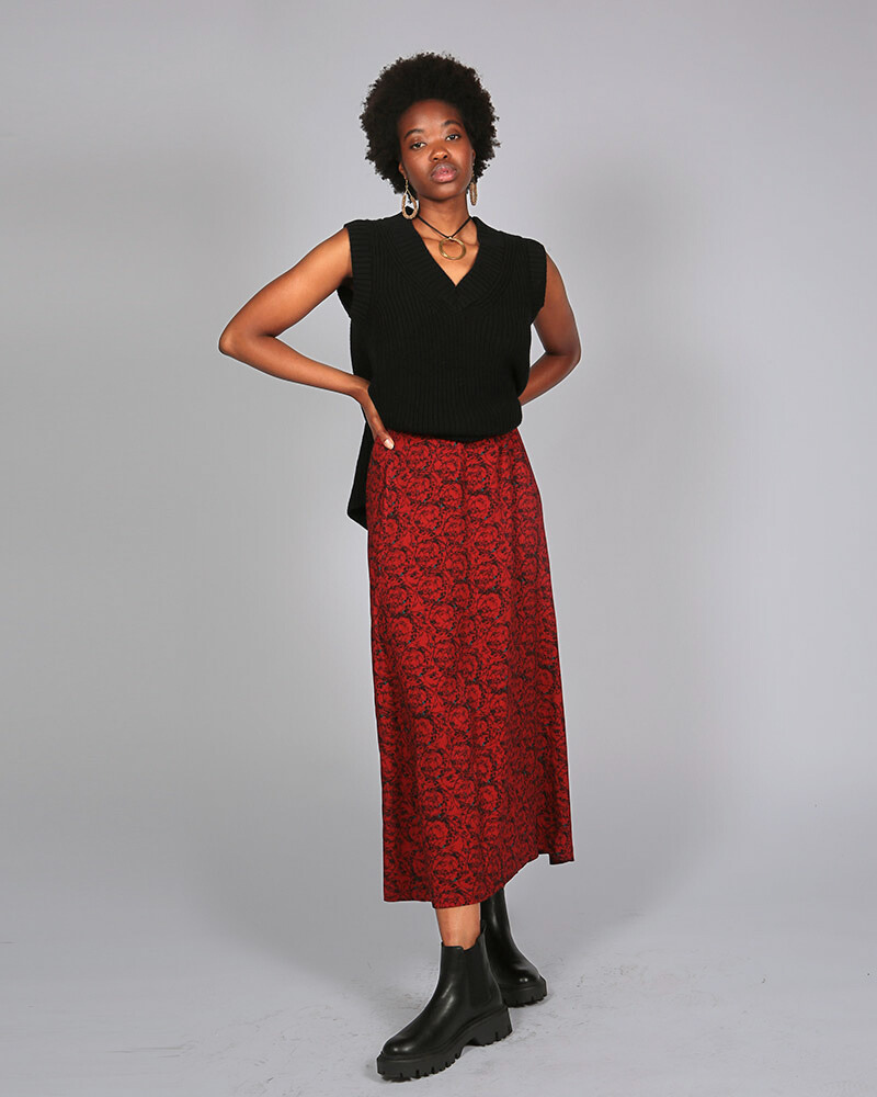 Massif Cissus Chilli Print Midi Skirt