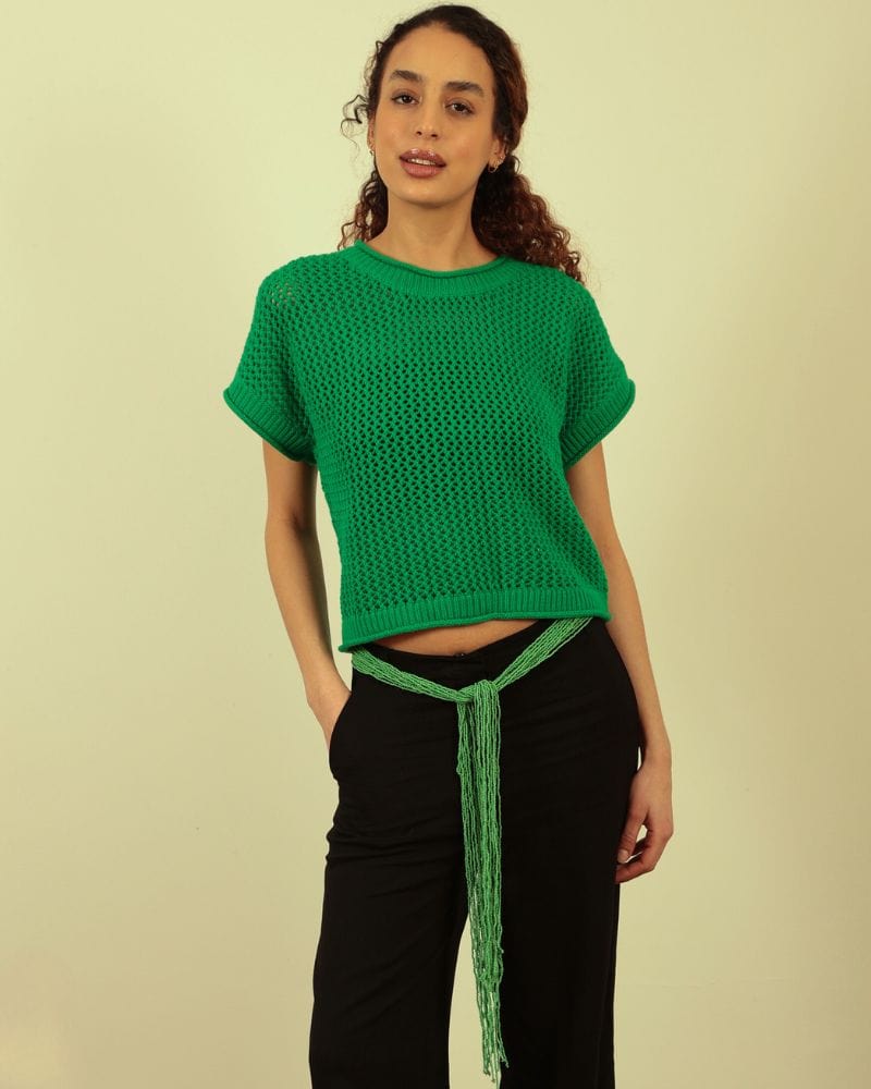 Tarso Crochet Style  Pop Over Sweater