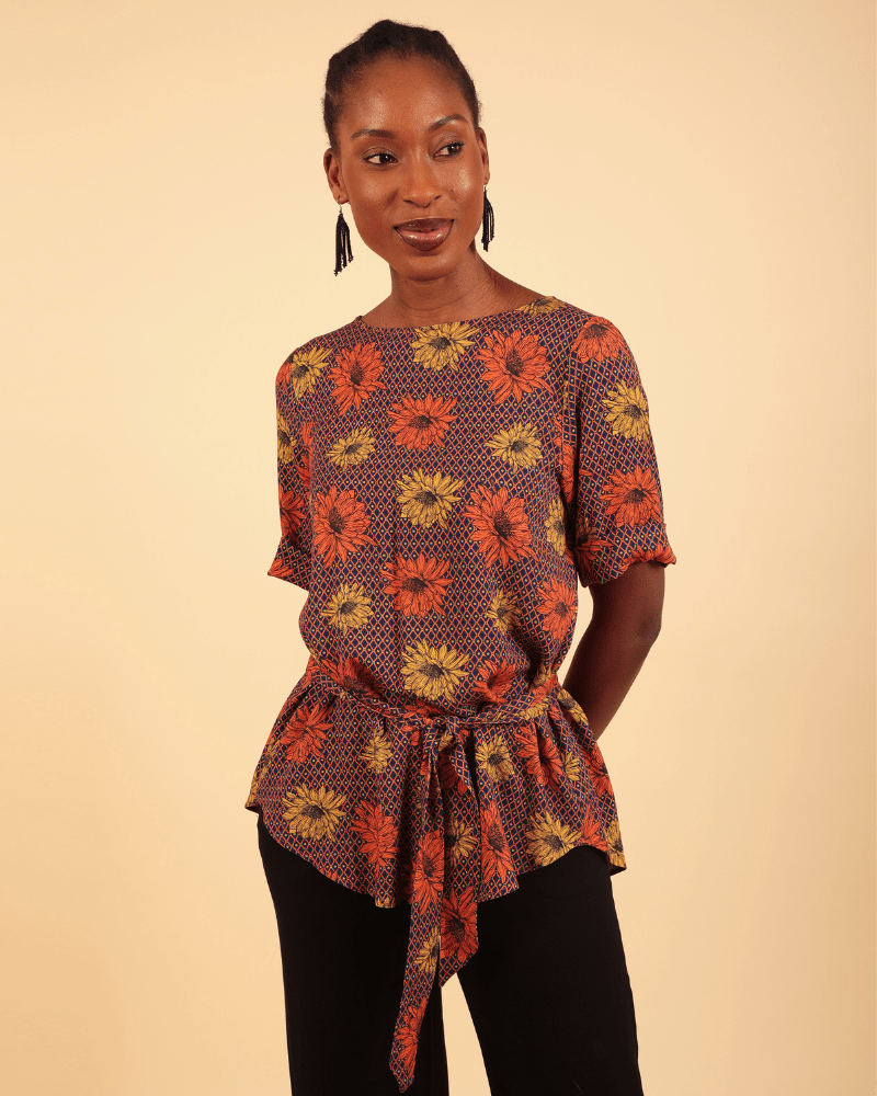 Eburu Short Sleeve Printed Top