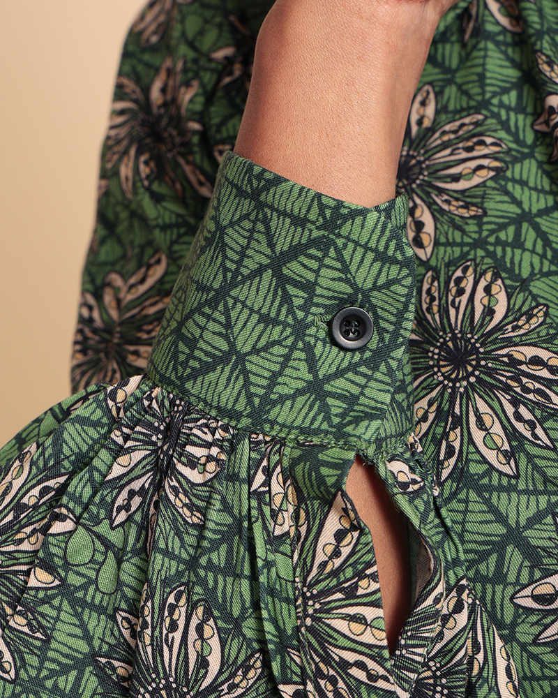 Welel Long Sleeve Printed Shirt Dress