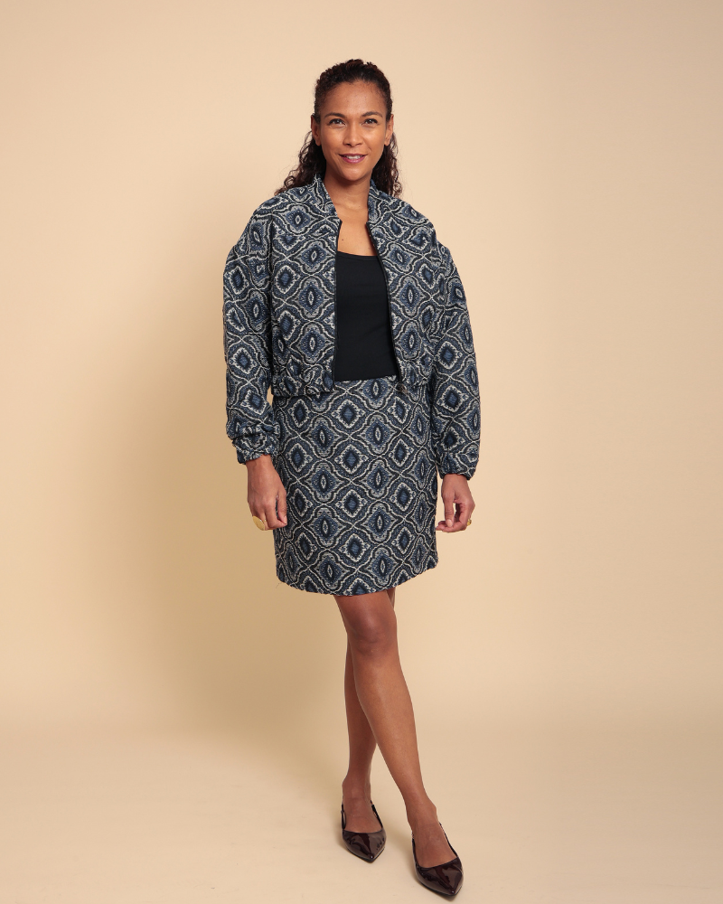 Moanda Cropped Jacquard Jacket