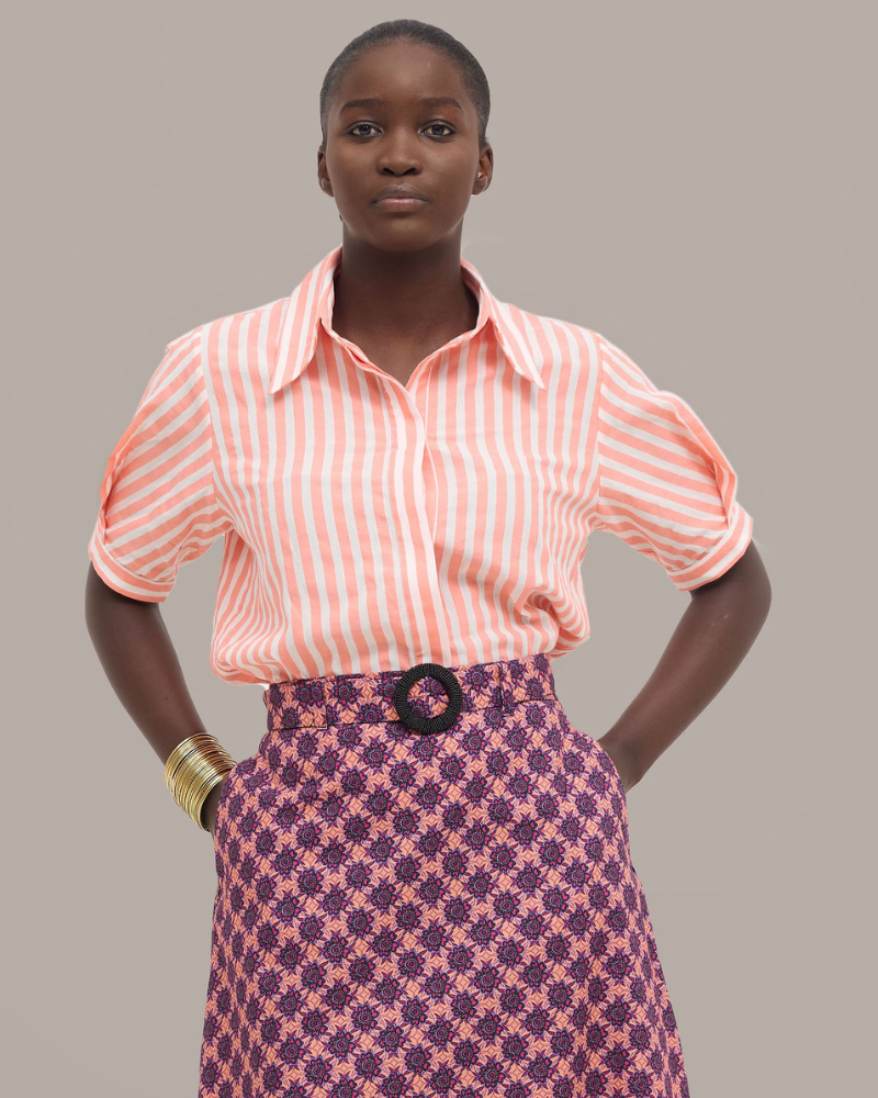Oloroko Stripey Short Sleeve Shirt