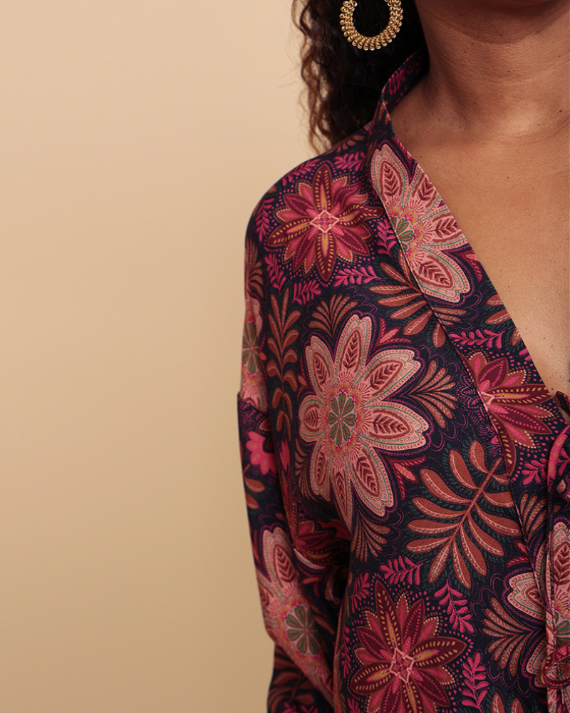 Chappal Short Printed Kimono