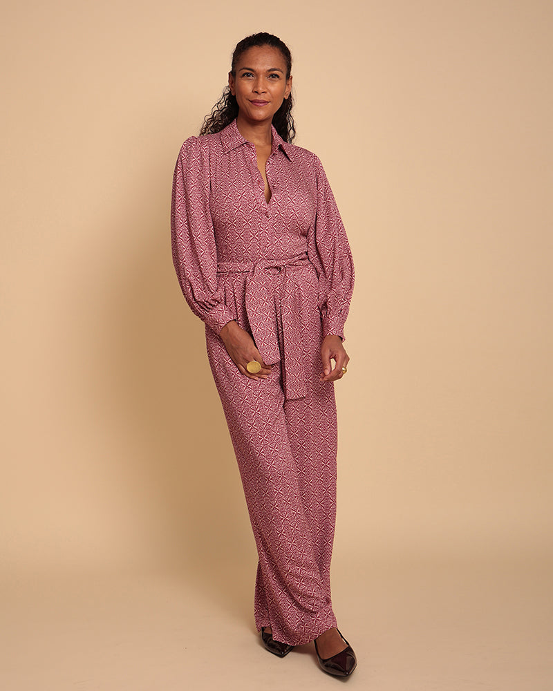 Olmoti Long Sleeve  Printed Jumpsuit