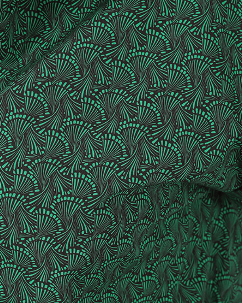 Abieri Belted Skirt Green Print