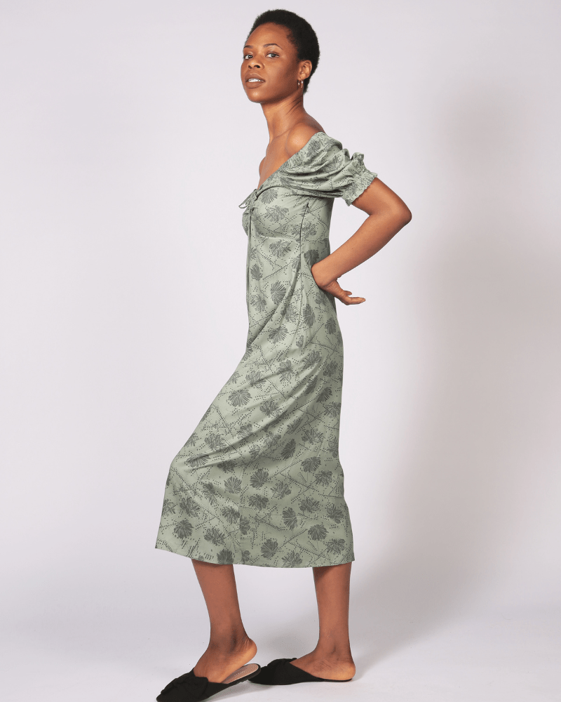 Redi Lenzing™ Ecovero™ Printed Short Sleeve Sage Dress