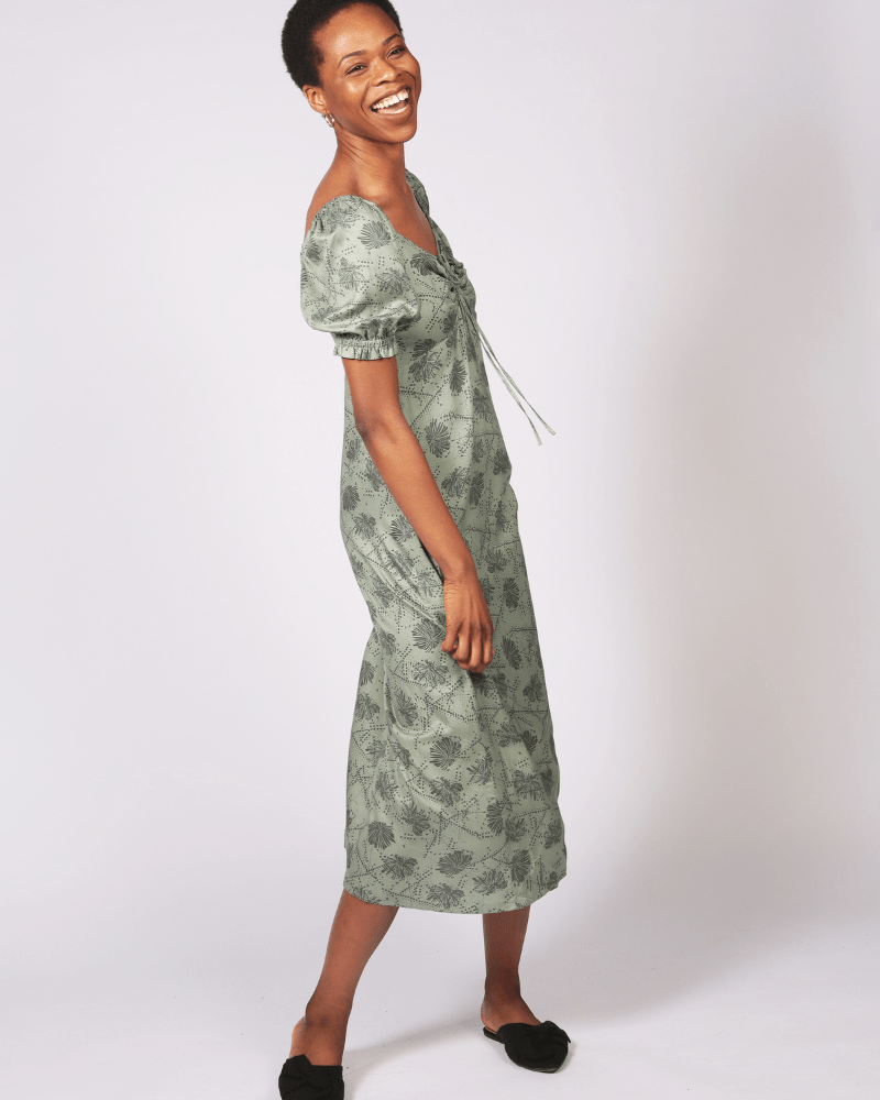 Redi Lenzing™ Ecovero™ Printed Short Sleeve Sage Dress