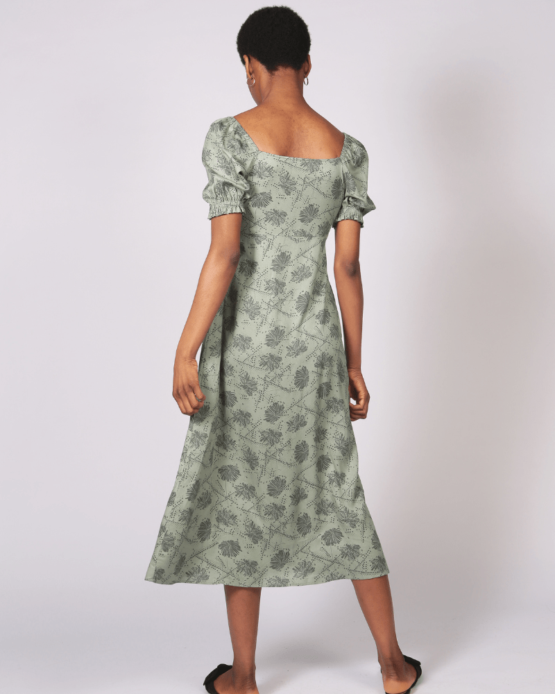 Redi Lenzing™ Ecovero™ Printed Short Sleeve Sage Dress