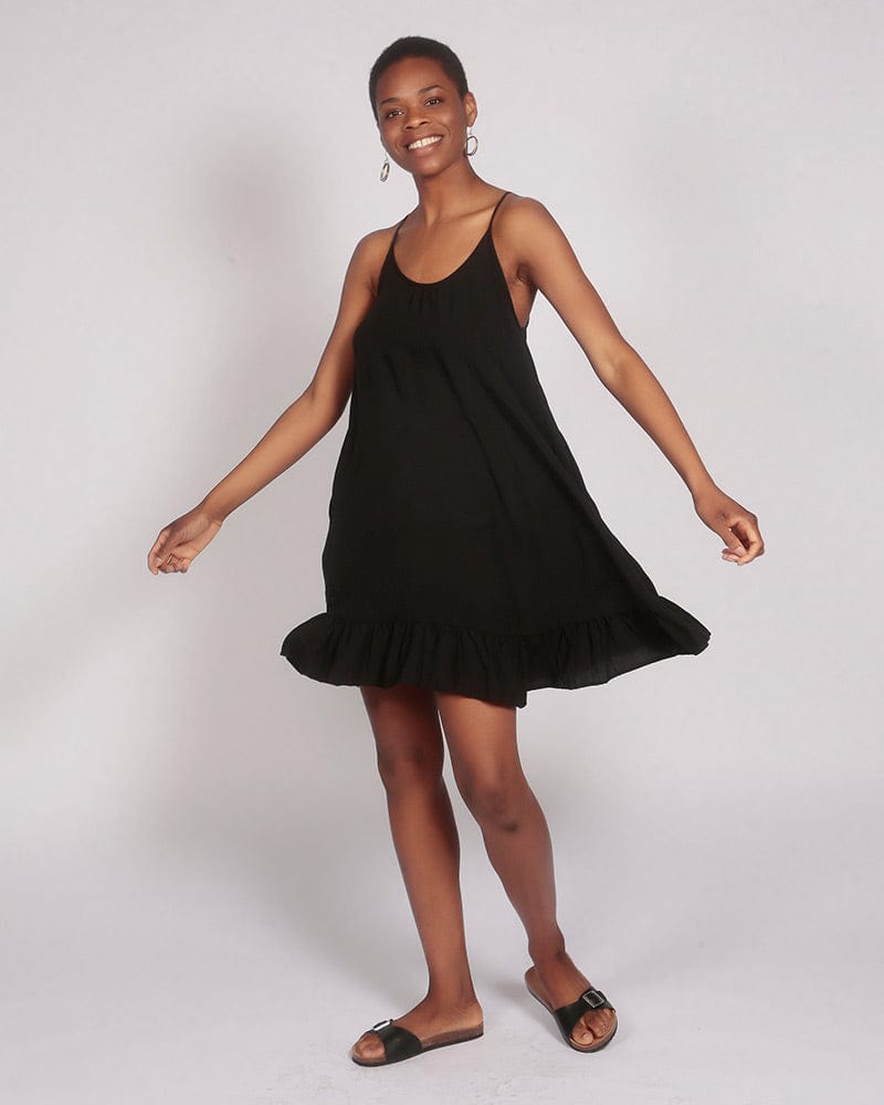 Kawa Lenzing™ Ecovero™ Black Short Strappy Dress