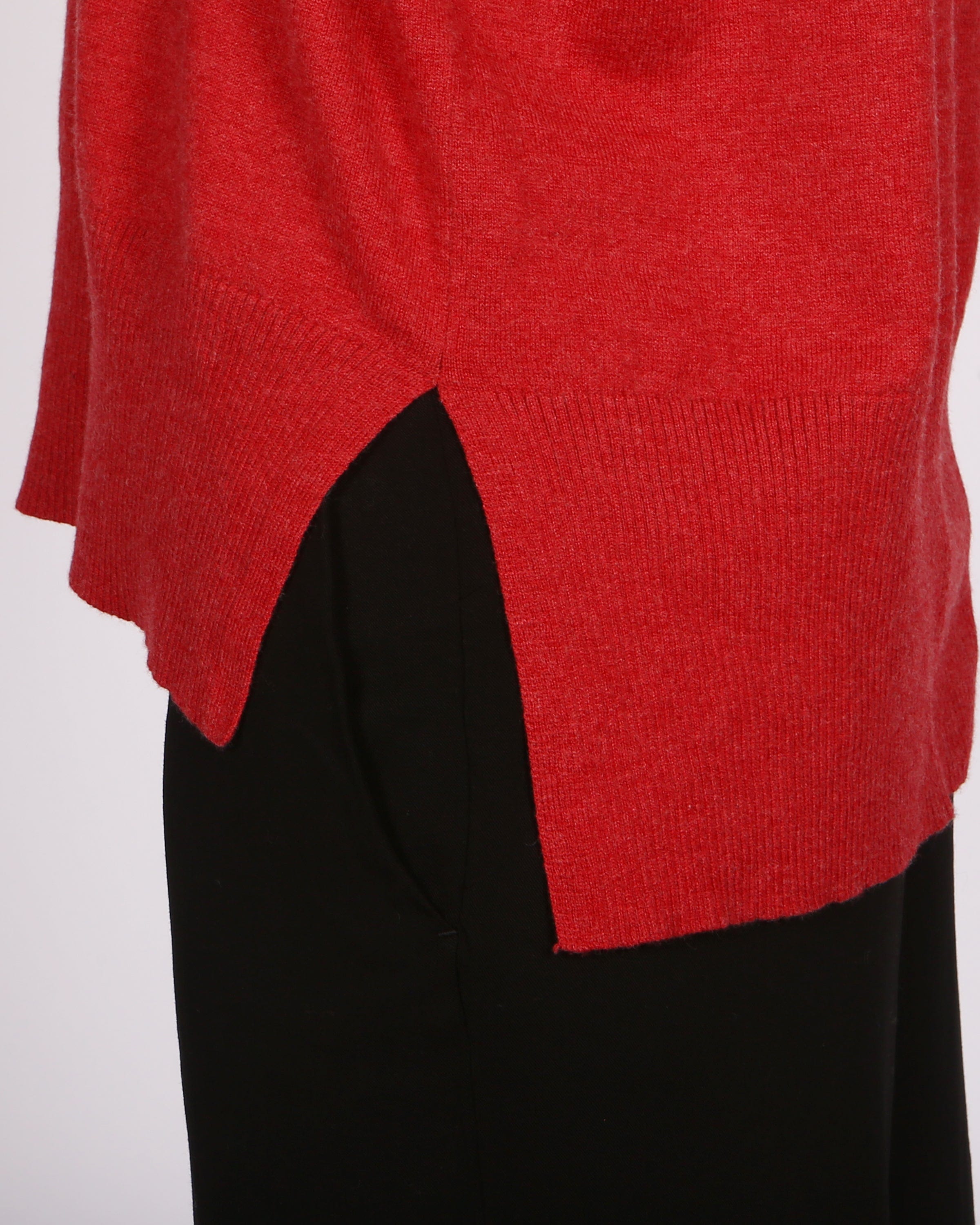 Kadam Knitted Red Hoody In Responsible Wool & Organic Cotton