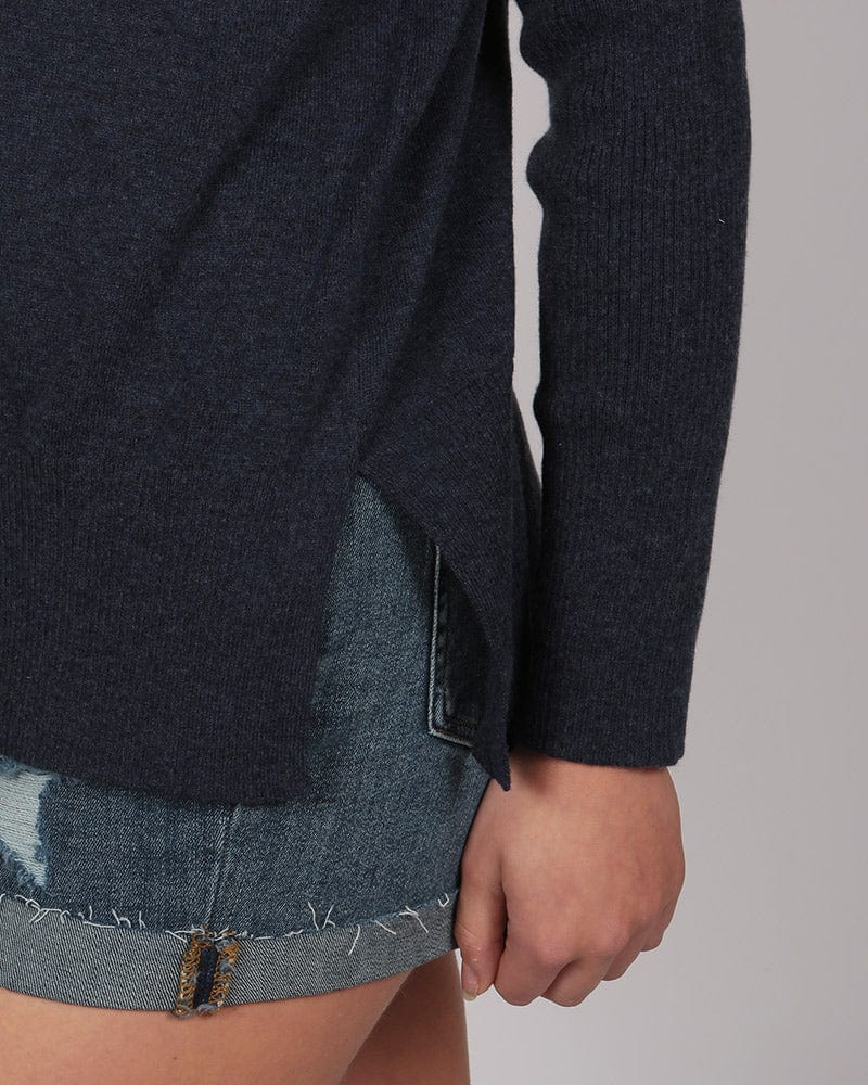 Kadam Knitted Indigo Hoody In Responsible Wool & Organic Cotton