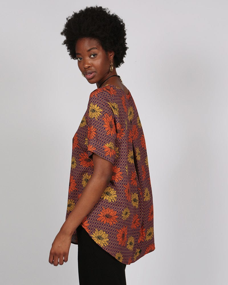 Eburu Lenzing™ Ecovero™  Short Sleeve Gazania Print Shirt