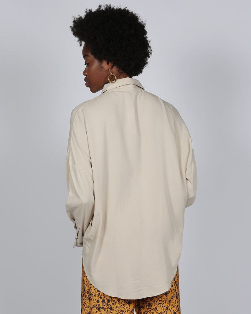 Sayeti Lenzing™ Ecovero™  Cream Long Sleeve Shirt