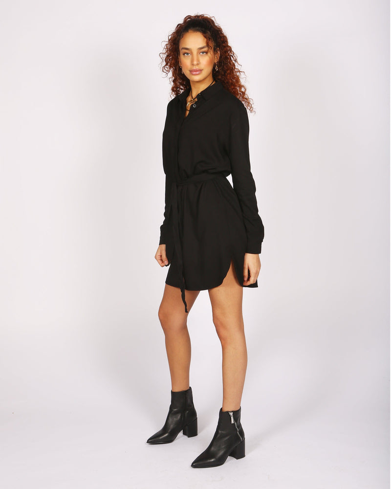 Guna Lenzing™ Ecovero™ Black Long Sleeve Shirt Dress