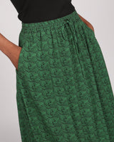 Choqa Lenzing™ Ecovero™ Green Printed Elasticated  Skirt