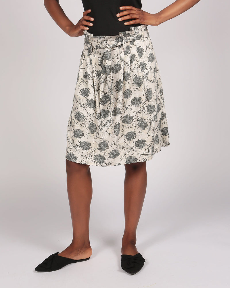Abieri  Lenzing™ Ecovero™ Black and Cream  Printed Skirt